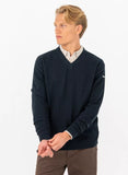 Pelle P Tiller Herringbone V-Neck Herrenpullover – Bio-Baumwolle & Kaschmir