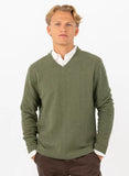 Pelle P Tiller Herringbone V-Neck Herrenpullover – Bio-Baumwolle & Kaschmir