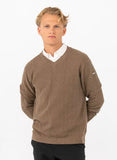 Pelle P Tiller Herringbone V-Neck Herrenpullover – Bio-Baumwolle & Kaschmir