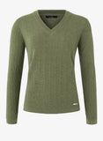 Pelle P W Tiller Herringbone V-Neck Damenpullover – Bio-Baumwolle & Kaschmir